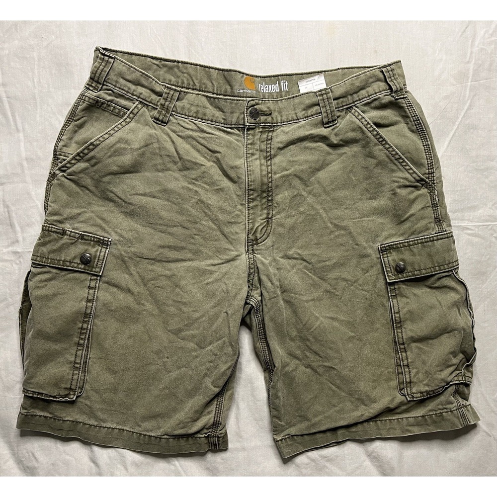 Carhartt Shorts Men's Size 38 Khaki Relaxed Fit 100277 301 Canvas Work Pockets